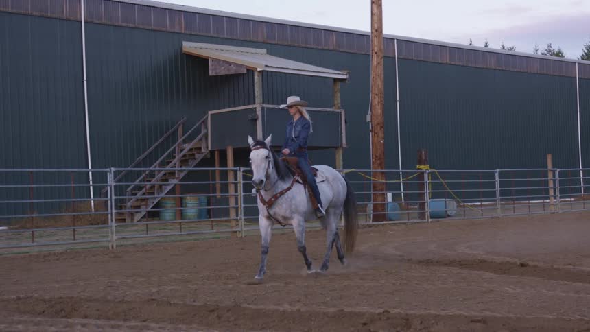 Woman horse riding