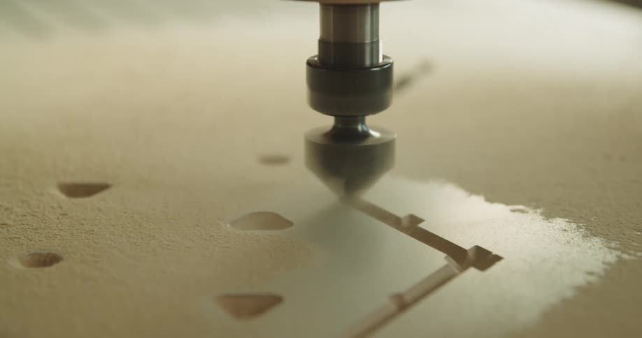 A machine is carving into the material