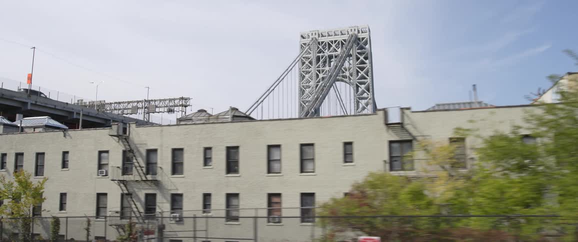 George washington bridge doubledecked suspension bridge over the hudson river