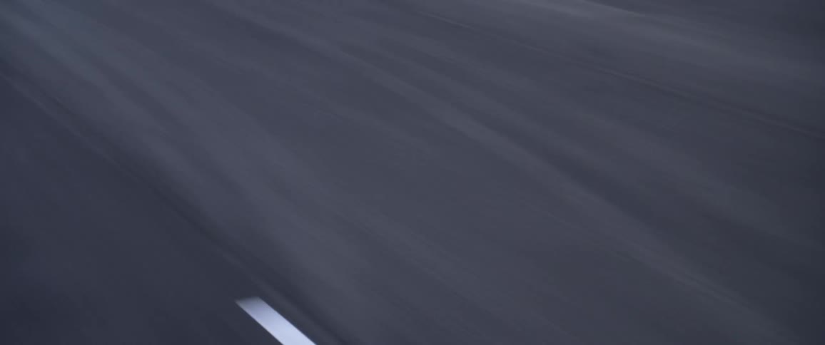 Painted lane lines on a city street