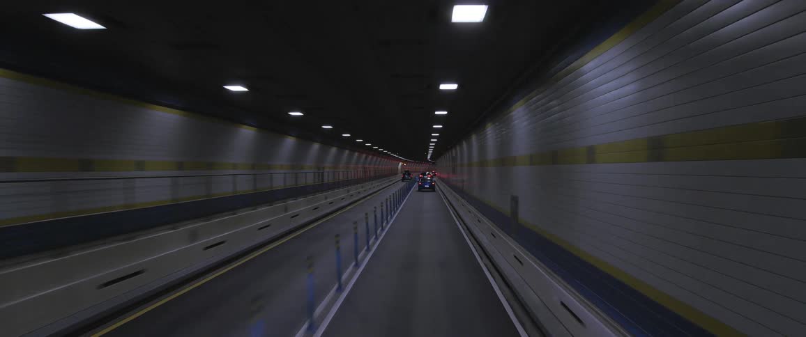 Cars driving in a tunnel