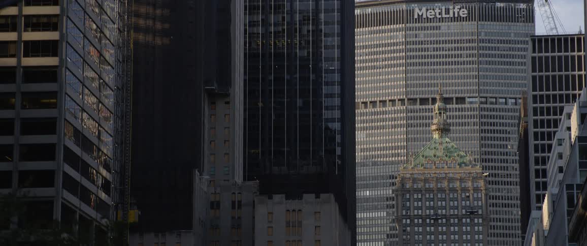 The metlife building skyscraper above grand central terminal in midtown manhattan