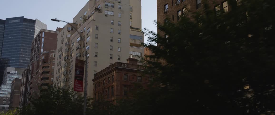 Apartment buildings and high rise office buildings in a downtown area