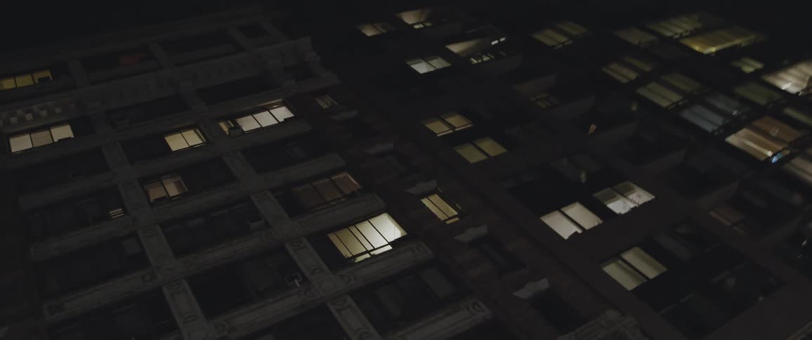 The street is dark at night