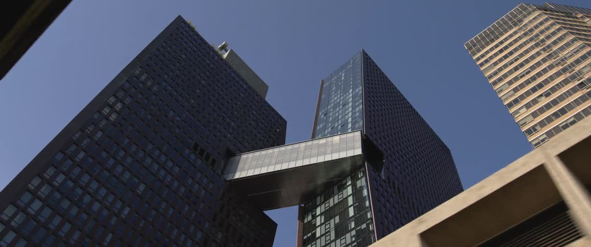 High rise office buildings in a downtown area