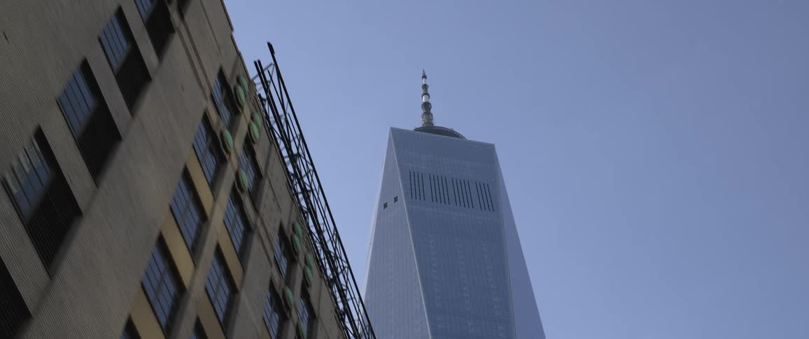 One world trade center in lower manhattan new york city at evening