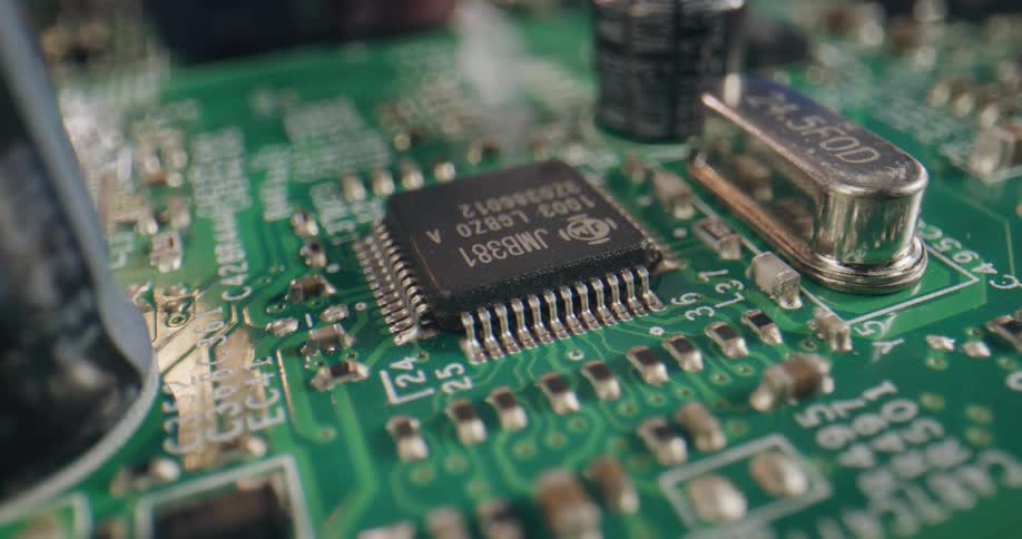 A close up of a motherboard