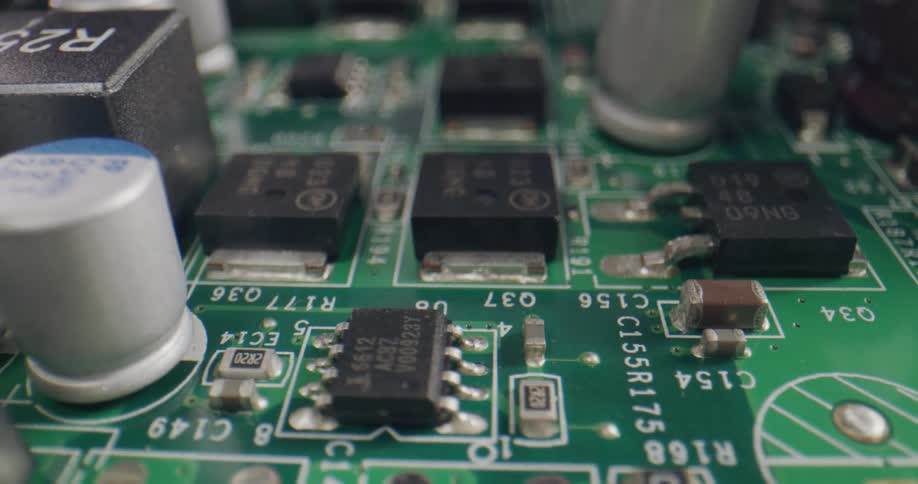 The computer chips cover the board