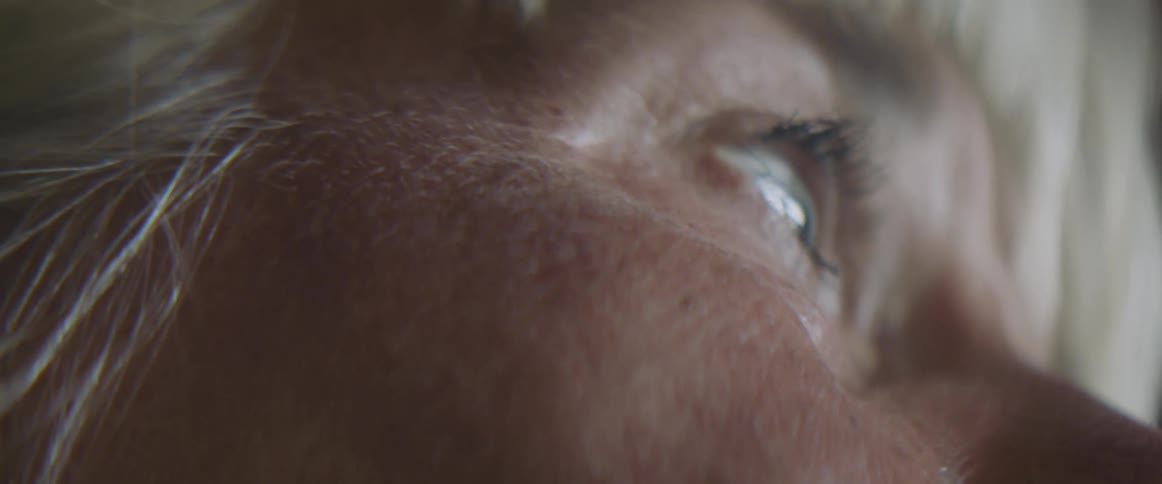Close up of an elderly womans face