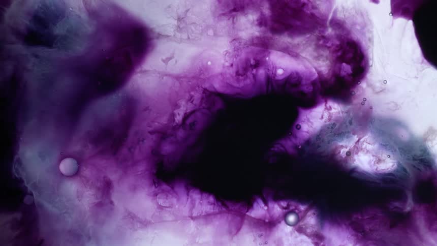 White purple and black colors that look like paint liquid and bubbles