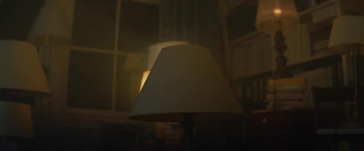 A roomful of lamps flashing off and on