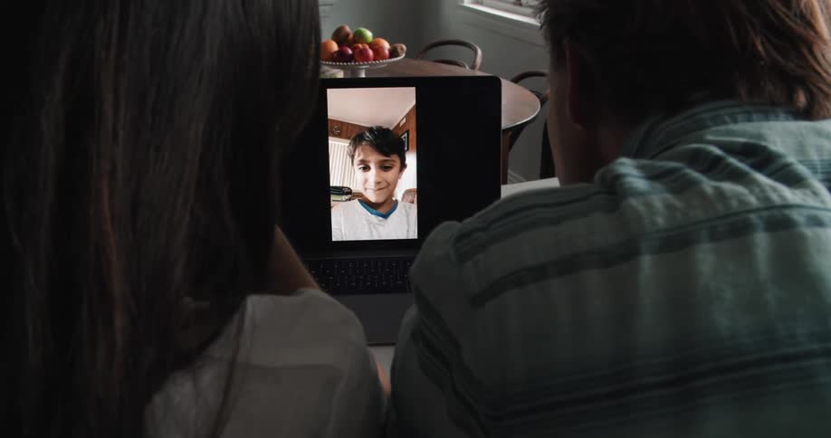 People talk together on a video conference