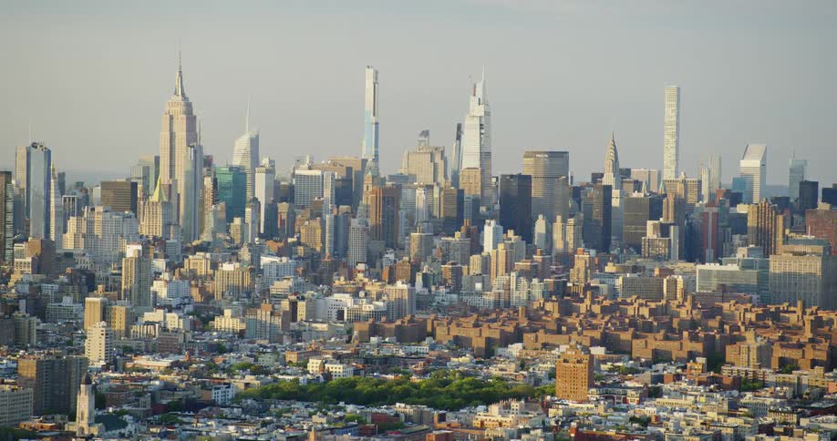 Aerial shot of a city