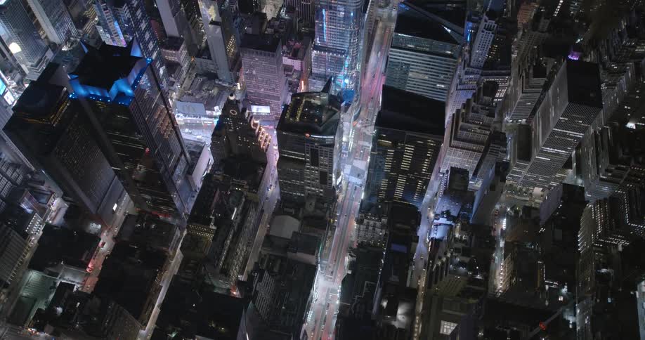 The streets are brightly lit at night