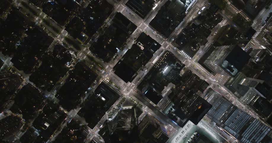 Cityscape with multiple street blocks of buildings
