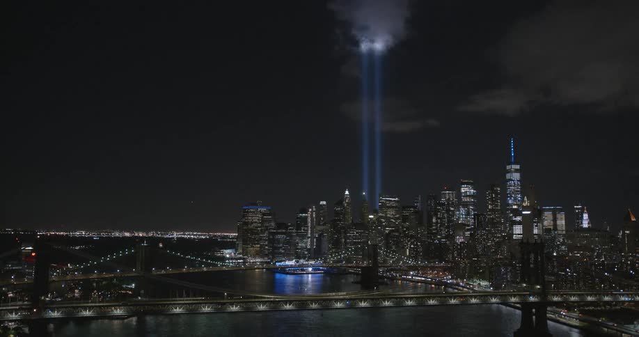 The tribute in light art installation in remembrance of the september 11 attacks