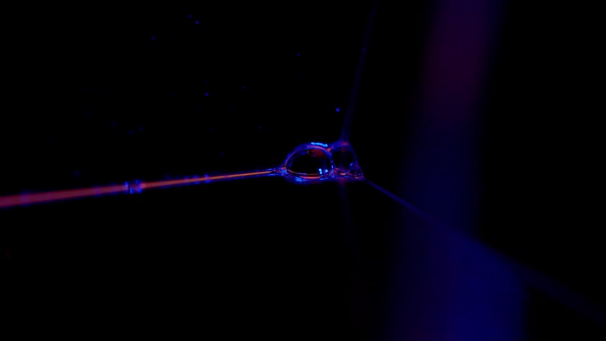 Liquids bubbling on a cube