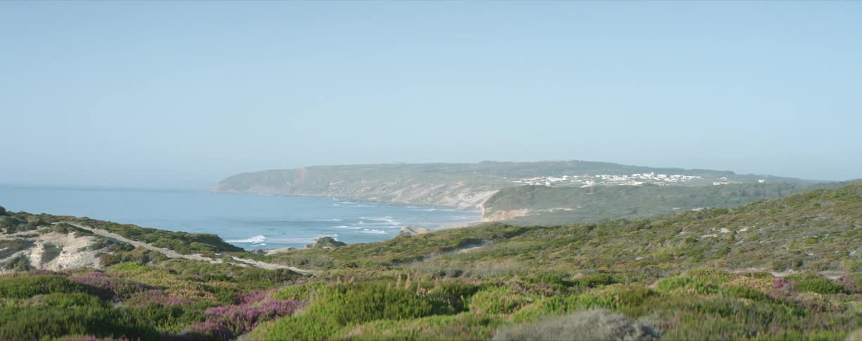 Wide shot of a coast