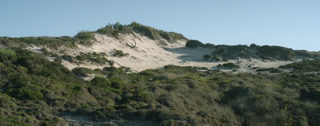 The hill is covered in green