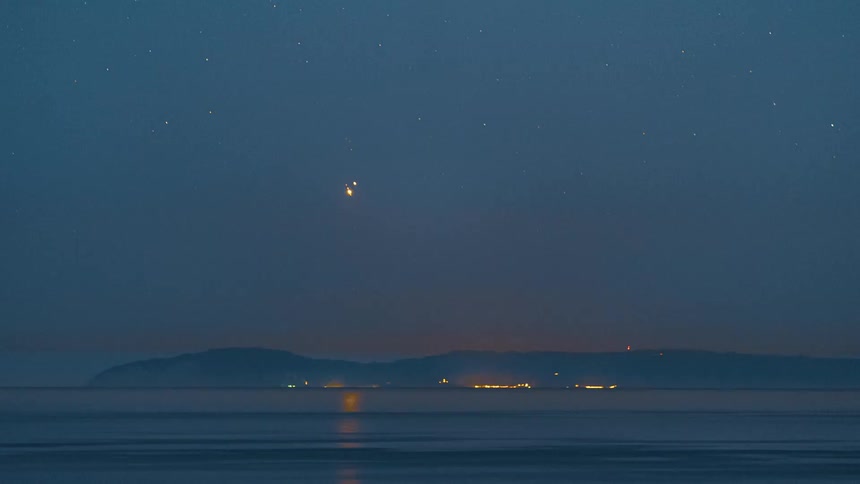 Wide shot of a night time lapse
