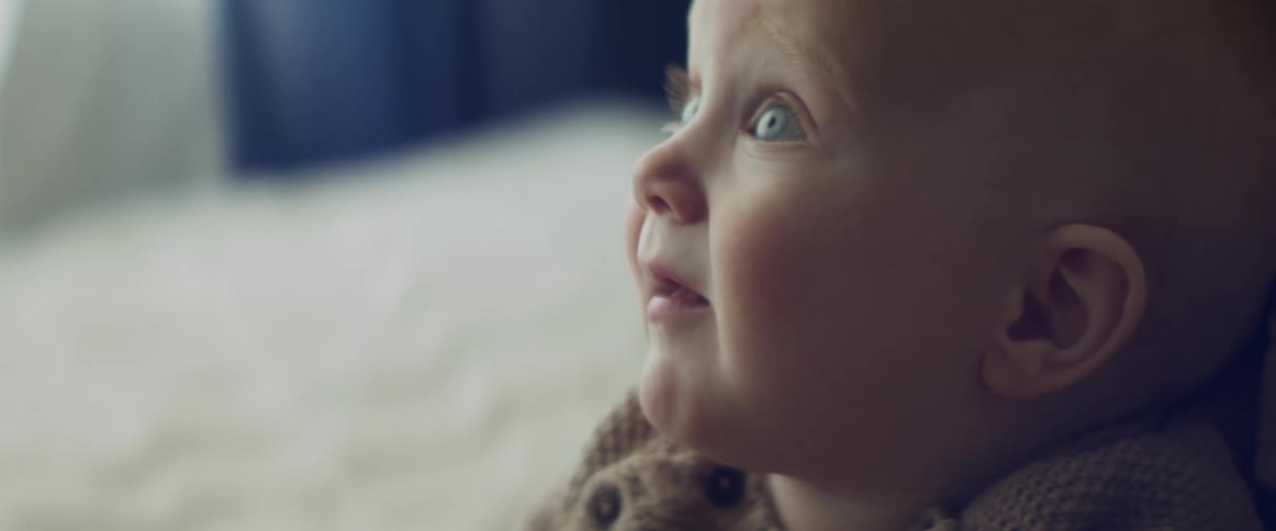Close up of a baby boys face