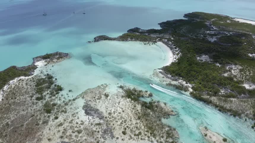 Aerial shot of an island