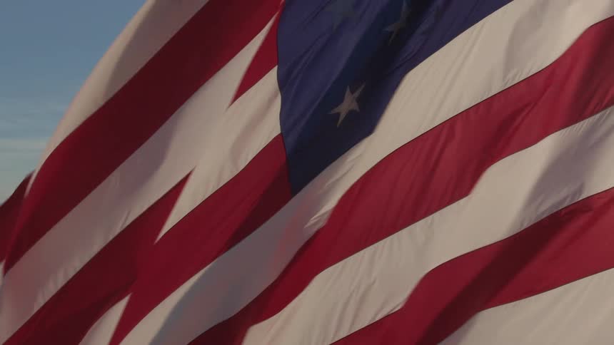American flag rippling in the wind