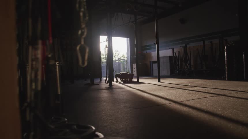 A person working out in a room