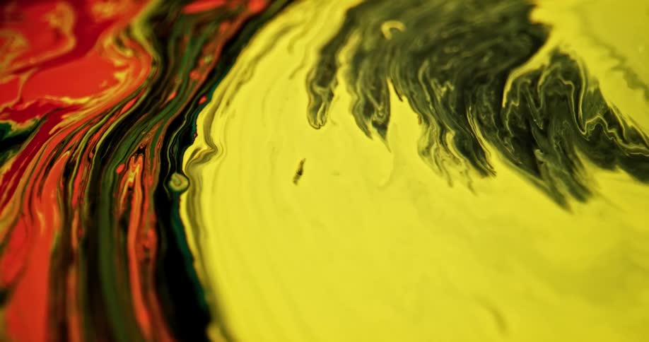A close up of liquids mixing