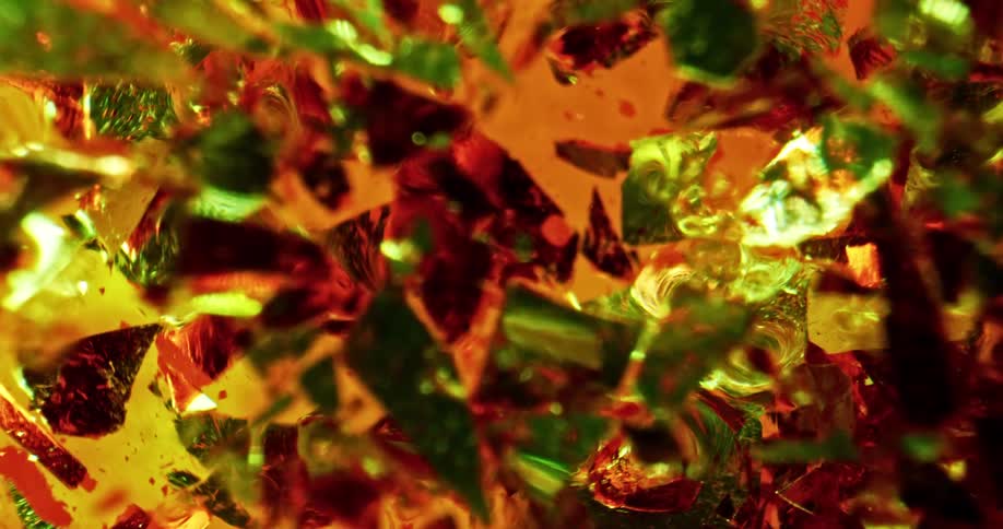 Red green and yellow colors that look like chips falling