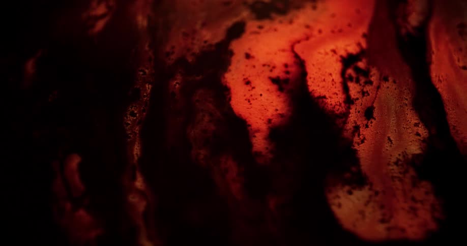 A close up of liquids mixing