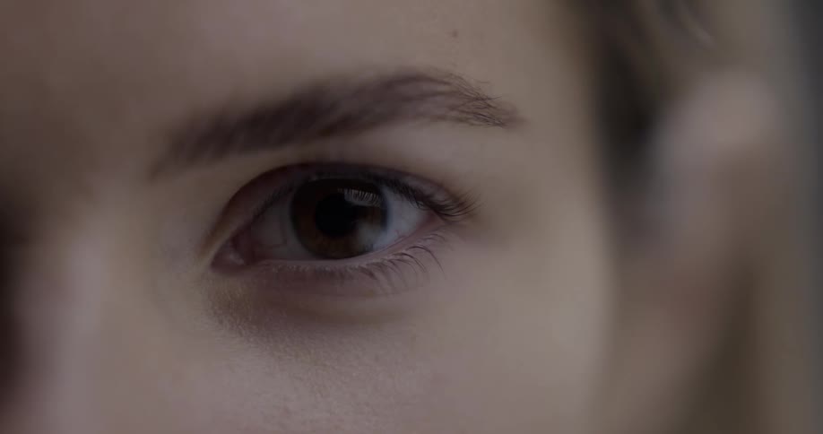 A close up of a womans eye