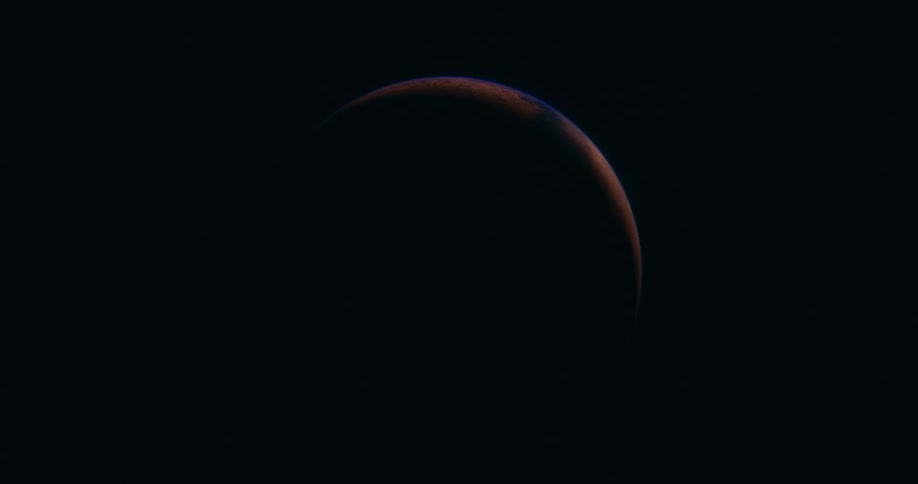 The planet earth slowly spins in space