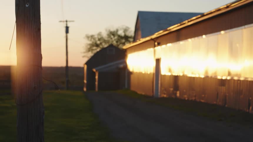 A shot of a barn in a rural area