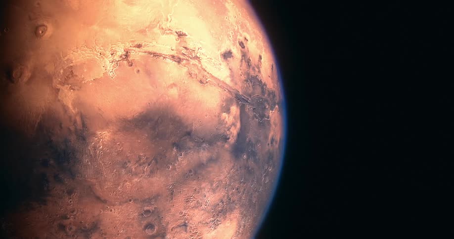 Close up footage of the moon at night