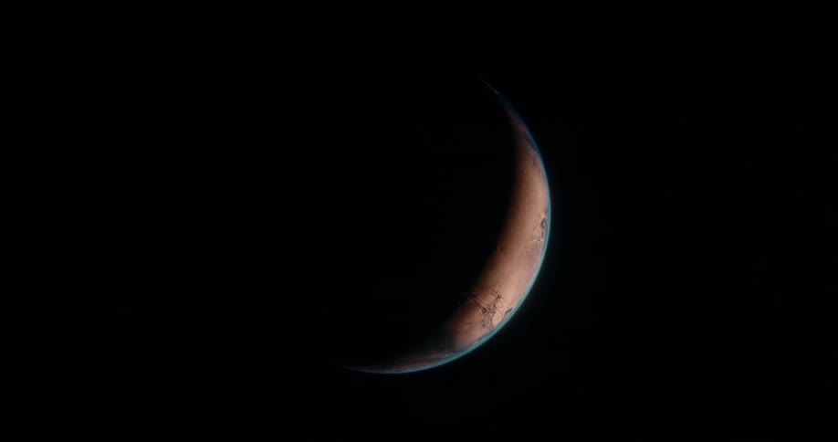 The moon at night in the sky