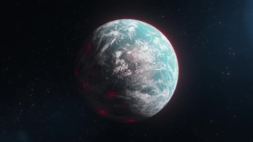Footage of the early Earth seen from space