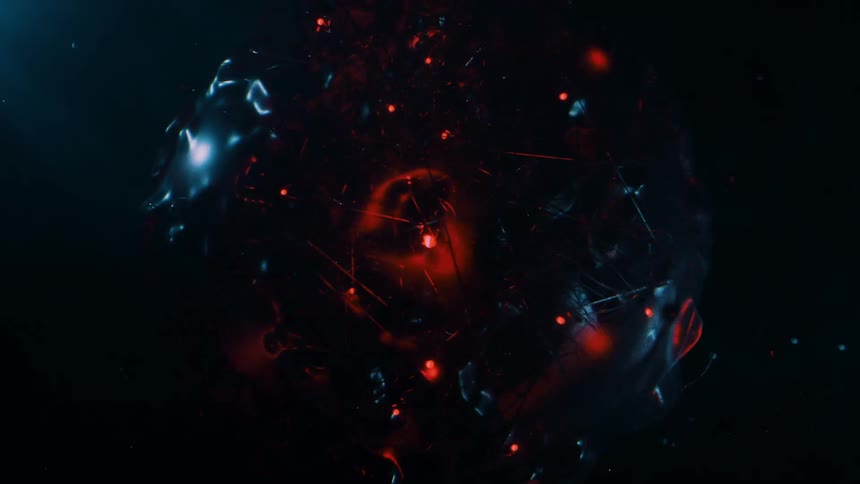 An Artificial Intelligence sphere floats in a dark void