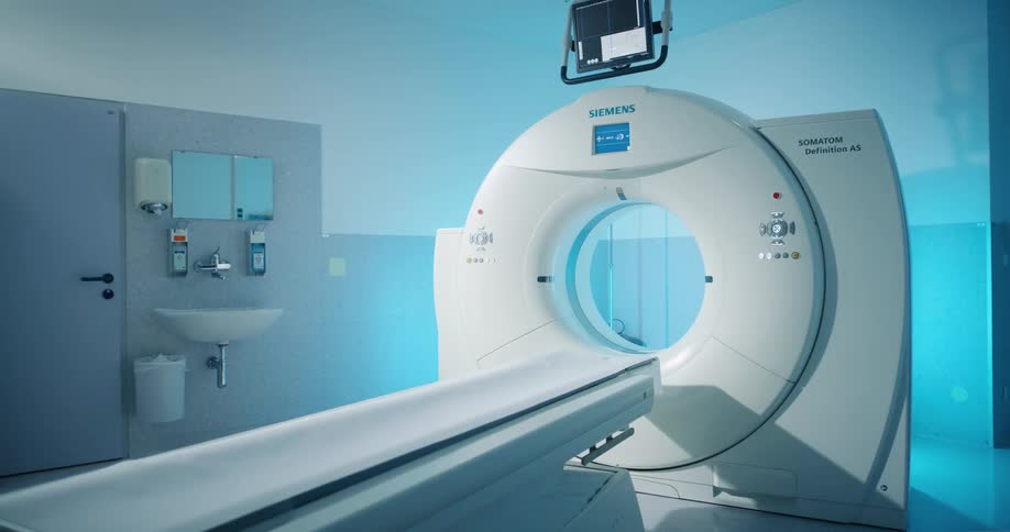 A ct scanner in an empty room