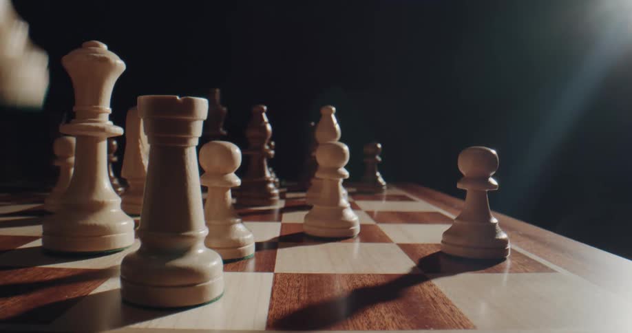 A chess player swaps two game pieces