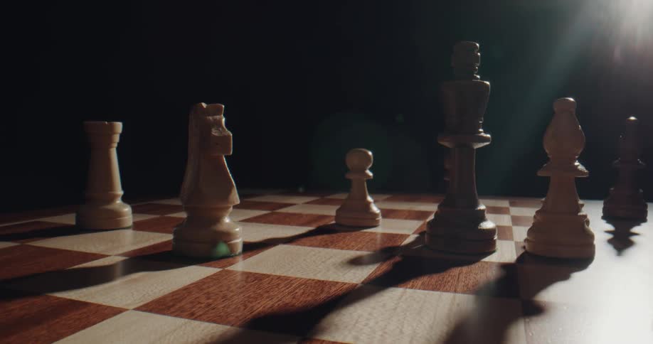 Chess pieces on a chess board