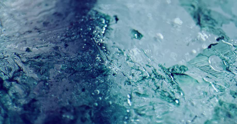 Blue white and gray colors that look like ice and water