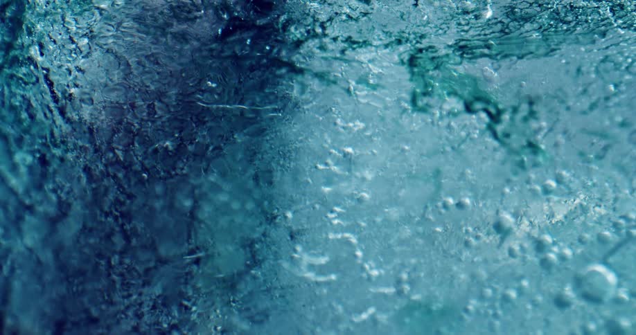 Water is frozen in an arctic area