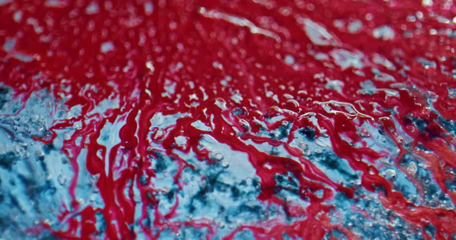 Blood dripping down over ice
