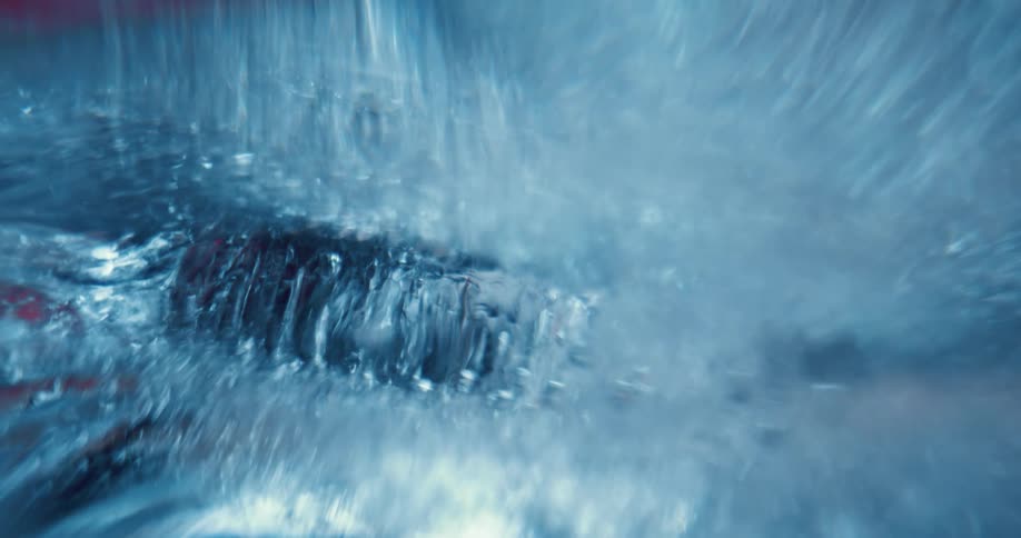 Water and movement with blue and white