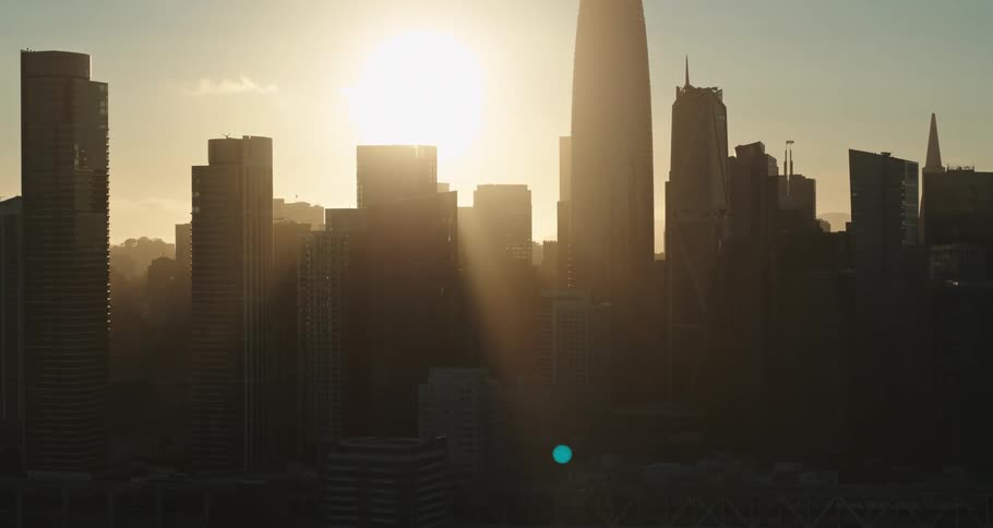 Aerial shot of a city