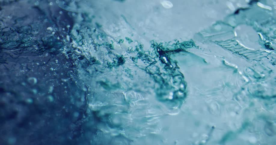 Water flowing under ice