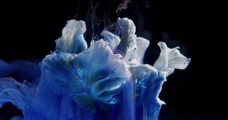 Blue white and black colors that look like paint and water