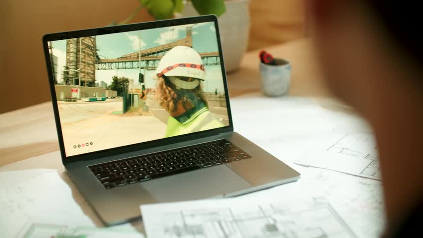 A man doing a video call with another person