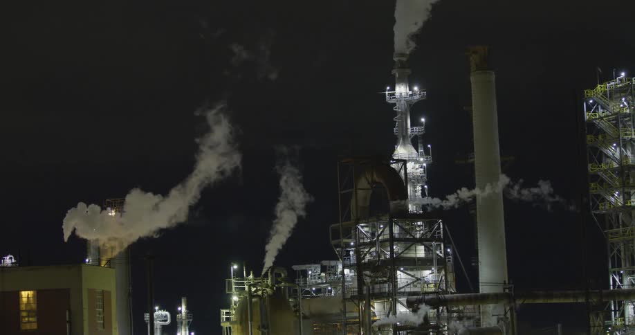 A shot of a oil refinery